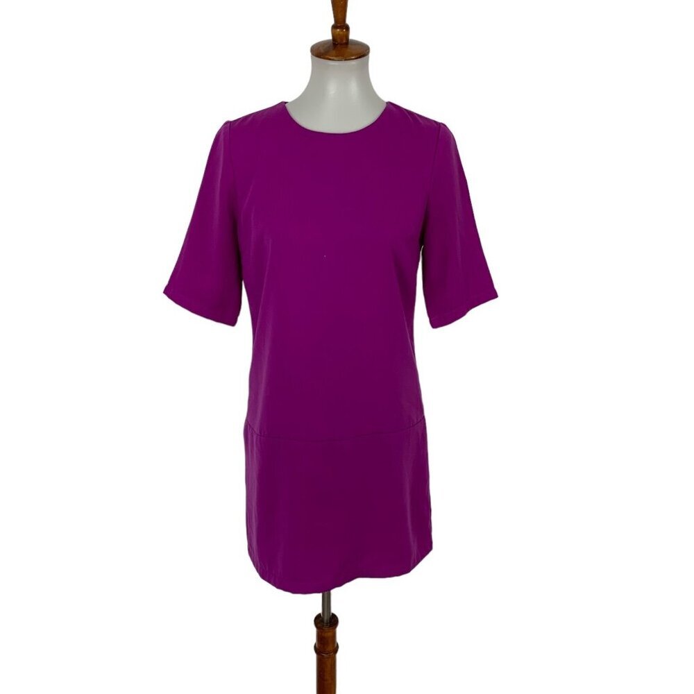 Pim And Larkin Dress Small Short Sleeve Purple Elegant Minimalist Workwear‎